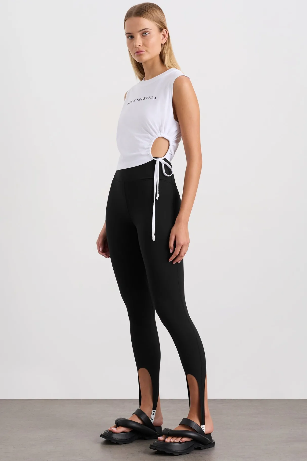 drawcord_cut_out_tank__2-1.webp Clearance Aje ATHLETICA Drawcord Cut Out Tank 158 White