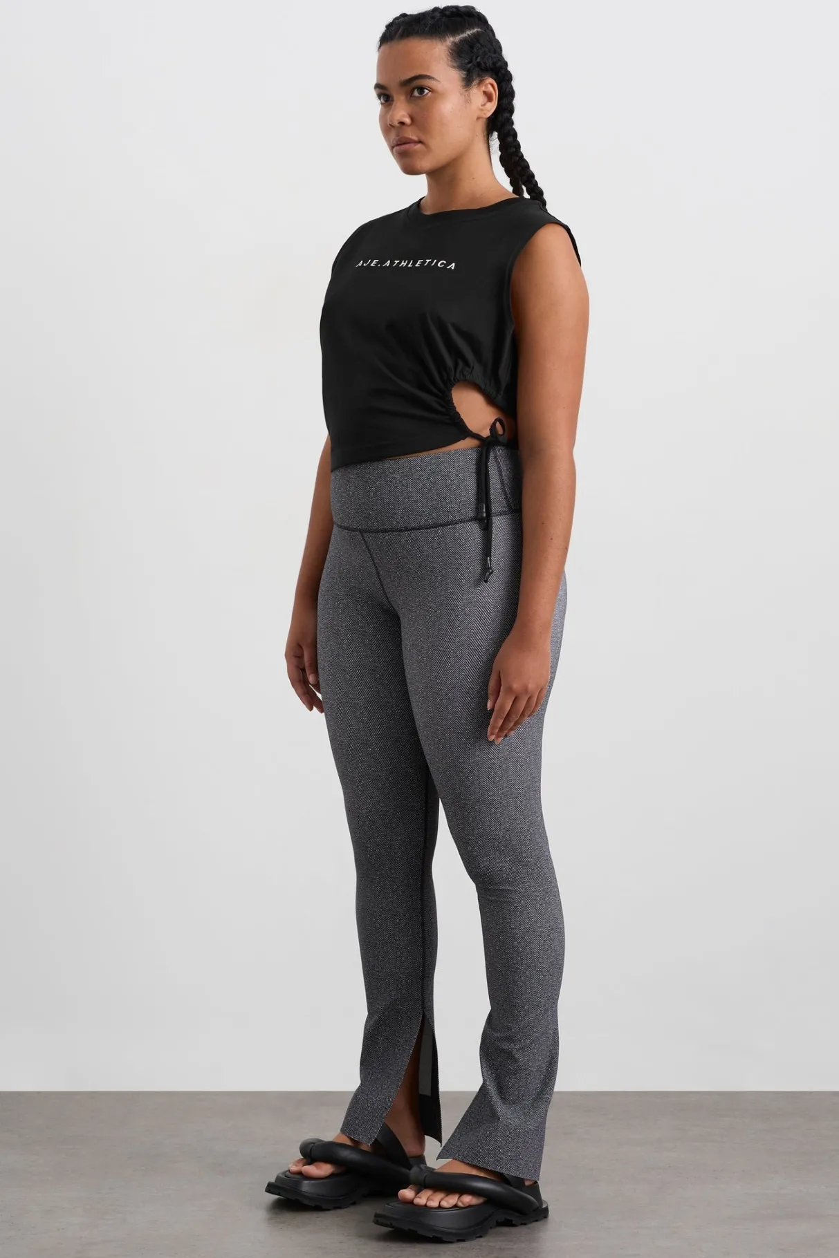 drawcord_cut_out_tank__6.webp Shop Aje ATHLETICA Drawcord Cut Out Tank 158 Black