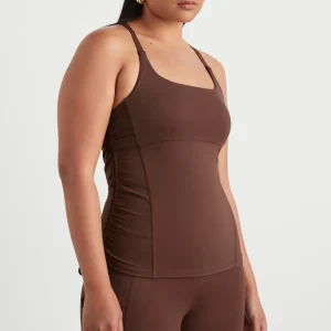 Hot Aje ATHLETICA Drawcord Racerback Tank 128 Dark Chocolate