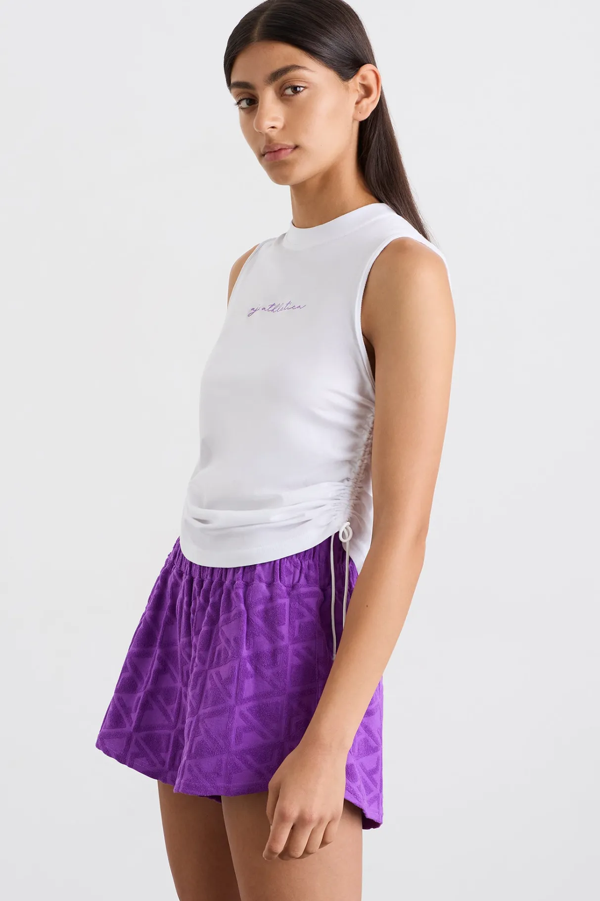 drawcord_tank__4-1.webp Discount Aje ATHLETICA Drawcord Tank 131 White Ultra Violet