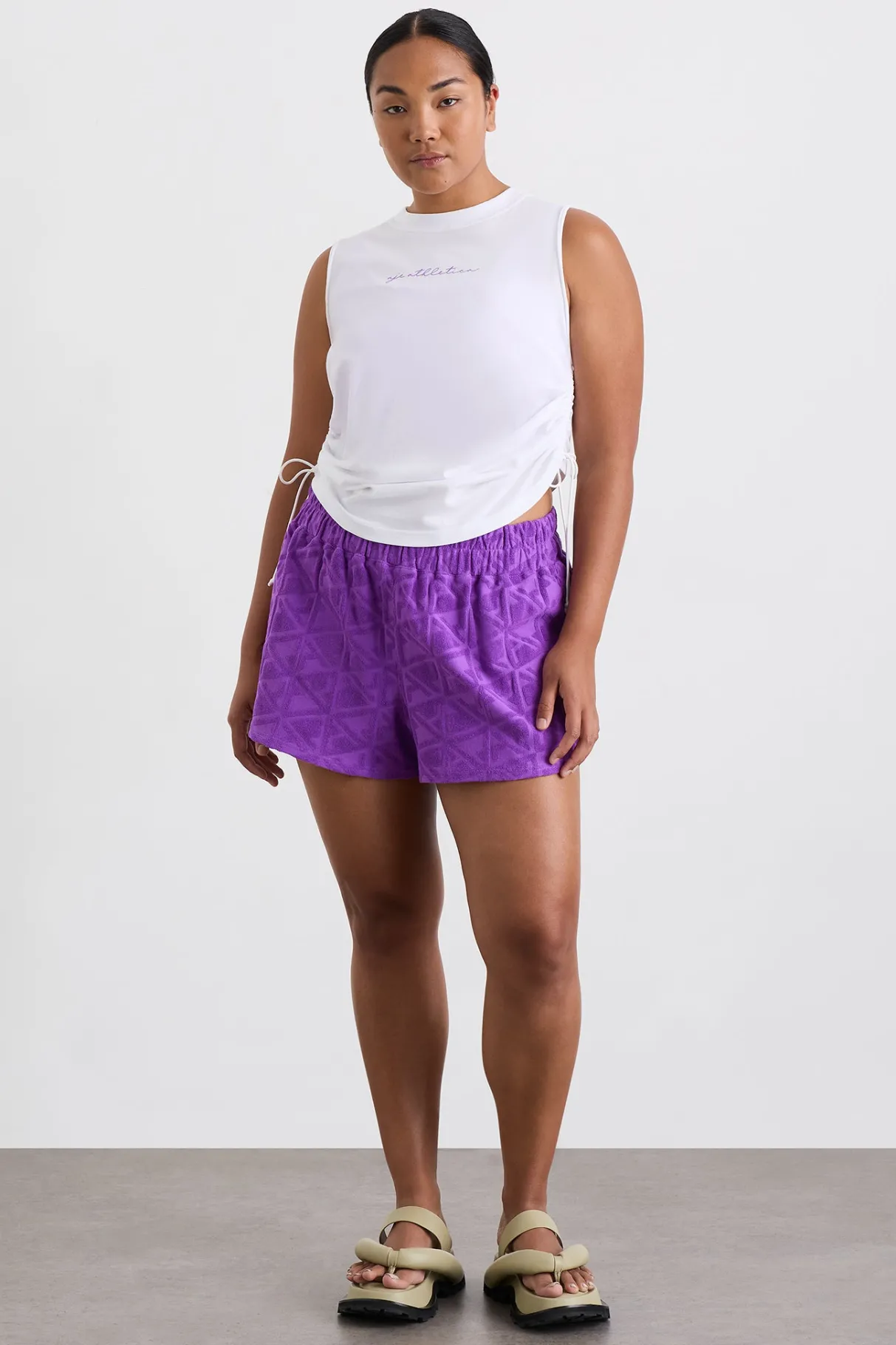 drawcord_tank__7-1.webp Discount Aje ATHLETICA Drawcord Tank 131 White Ultra Violet