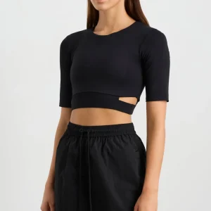 Cheap Aje ATHLETICA Elasticated Cut Out Tee 195 Black
