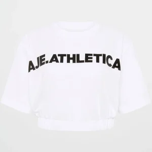 Best Sale Aje ATHLETICA Elasticated Logo Crop Tee 105 White