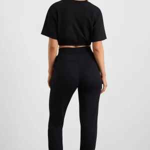 Hot Aje ATHLETICA Elasticated Logo Crop Tee 105 Black