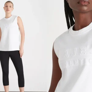 Sale Aje ATHLETICA Embossed Classic Logo Tank 101 White
