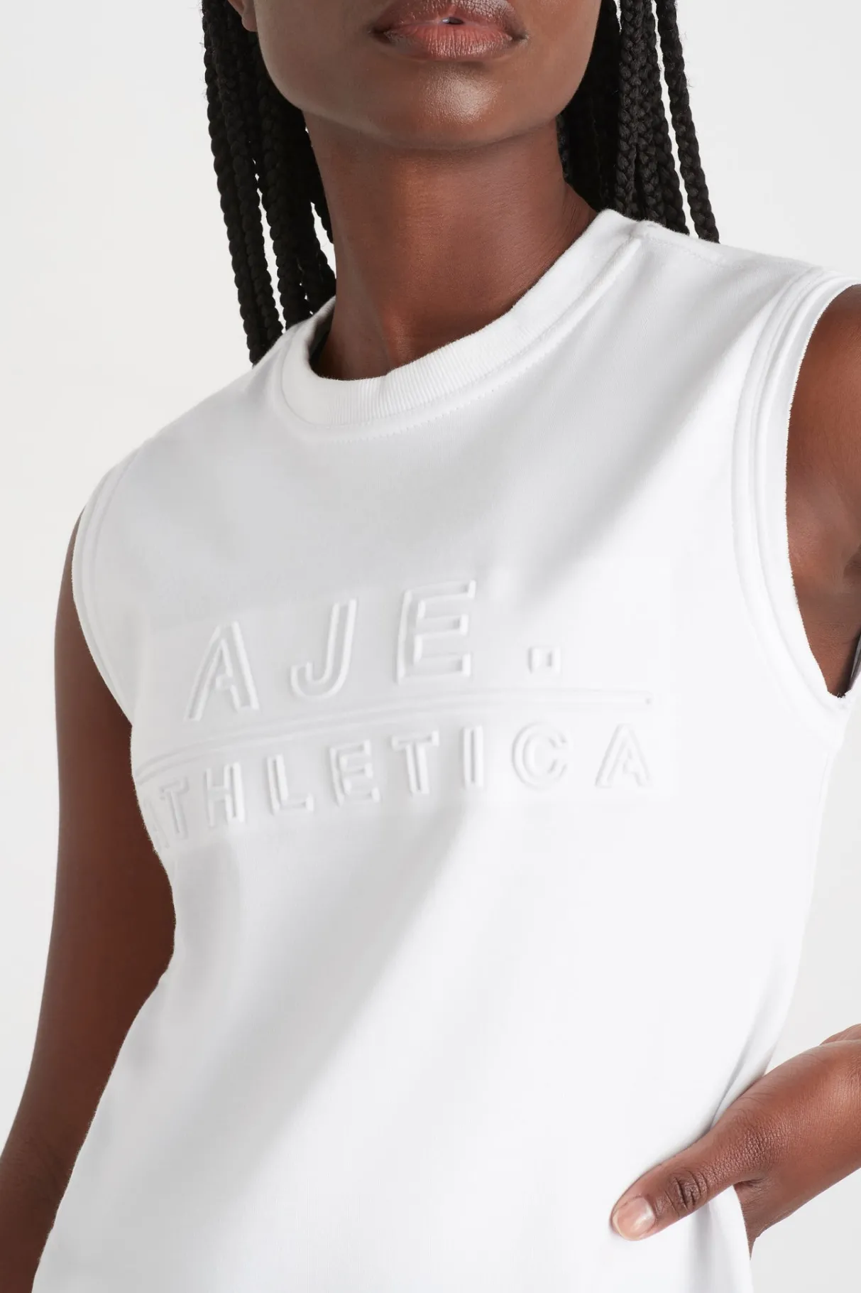 embossed_classic_logo_tank__3.webp Sale Aje ATHLETICA Embossed Classic Logo Tank 101 White