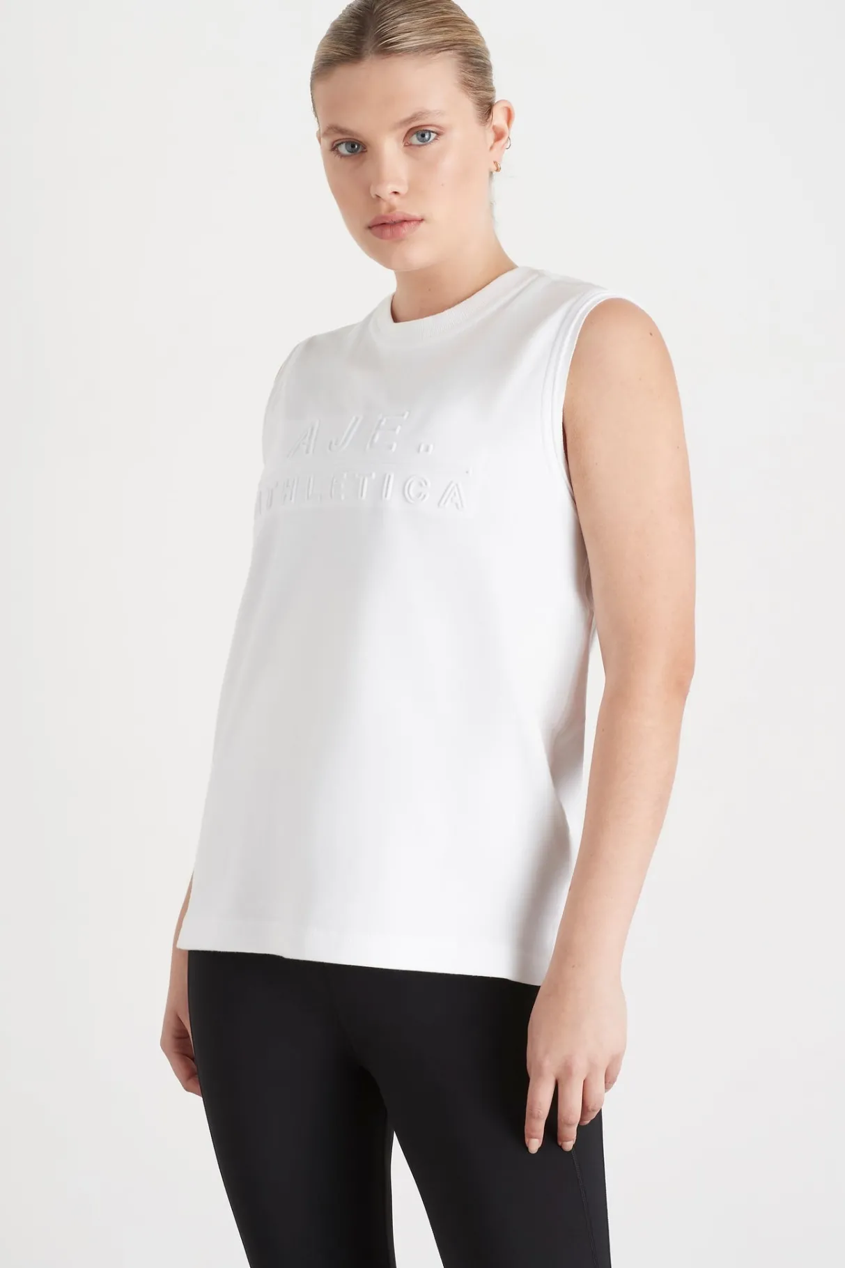 embossed_classic_logo_tank__5.webp Sale Aje ATHLETICA Embossed Classic Logo Tank 101 White