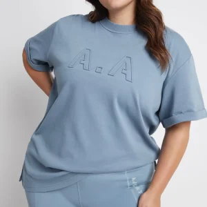 Discount Aje ATHLETICA Embossed Classic Logo T-Shirt 103 Storm Blue