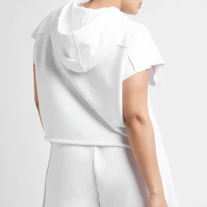 Hot Aje ATHLETICA Embossed Classic Short Sleeve Cropped Hoodie 402 White