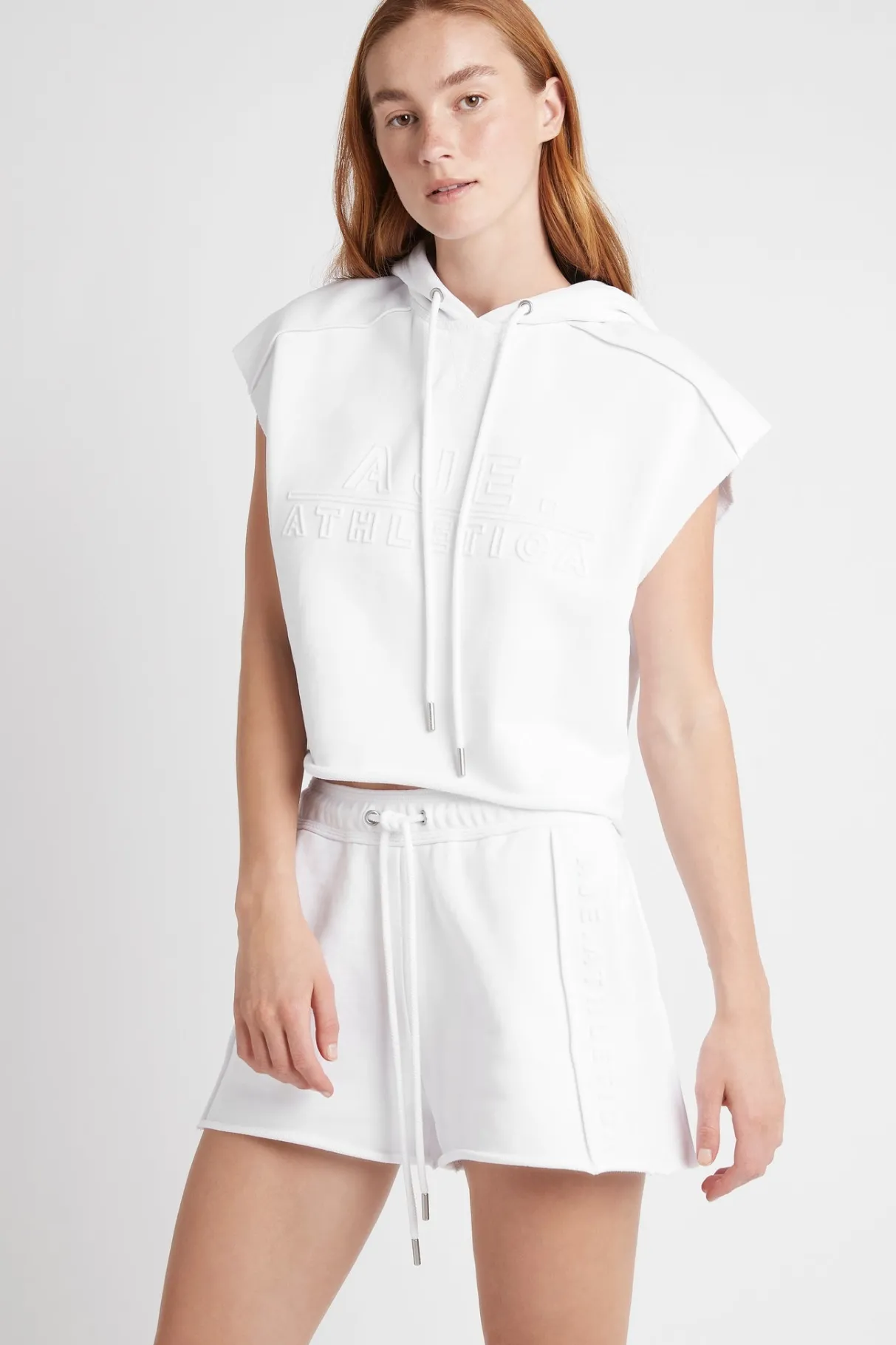 embossed_classic_short_sleeve_cropped_hoodie__2.webp Hot Aje ATHLETICA Embossed Classic Short Sleeve Cropped Hoodie 402 White