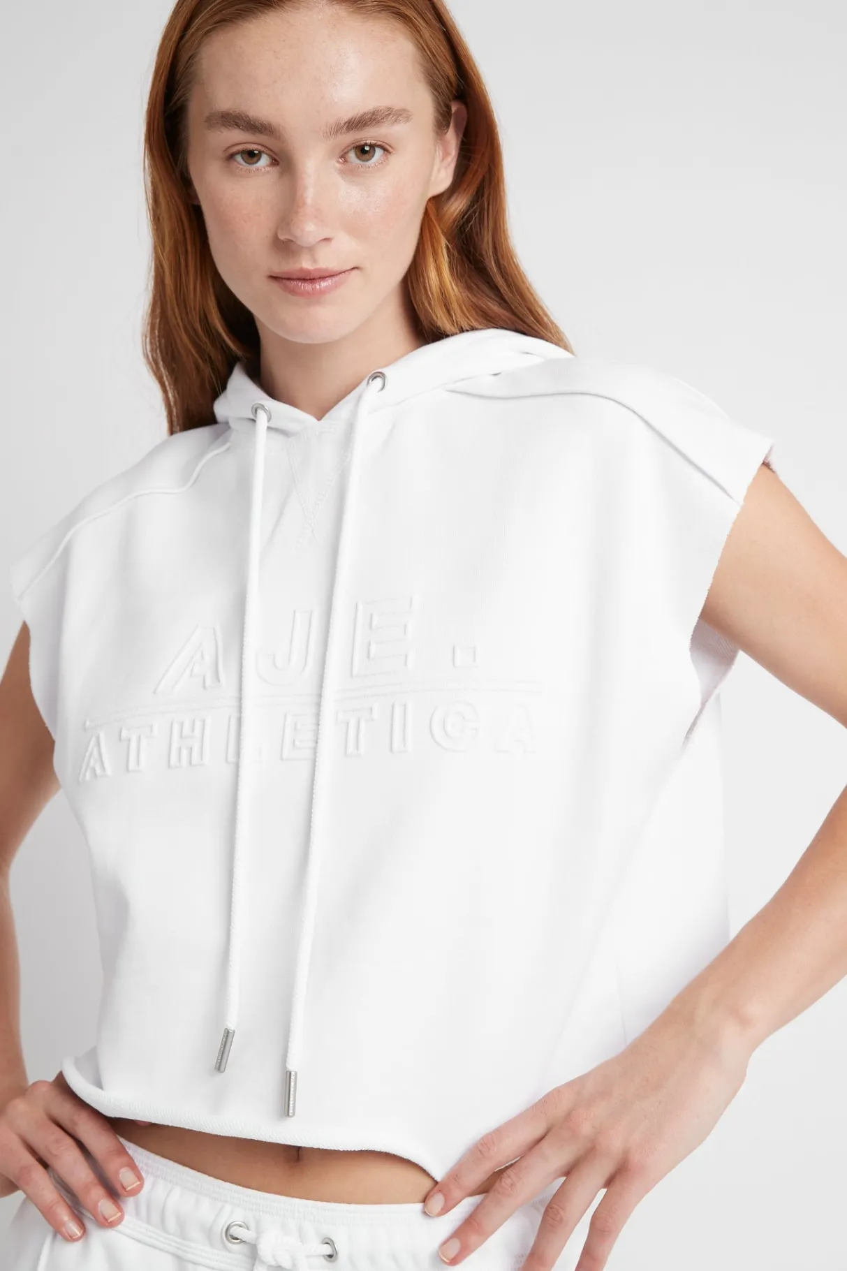 embossed_classic_short_sleeve_cropped_hoodie__3.webp Hot Aje ATHLETICA Embossed Classic Short Sleeve Cropped Hoodie 402 White