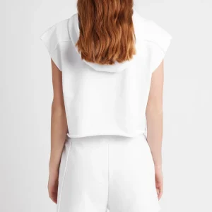 Hot Aje ATHLETICA Embossed Classic Short Sleeve Cropped Hoodie 402 White