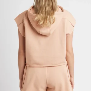 Clearance Aje ATHLETICA Embossed Classic Short Sleeve Cropped Hoodie 402 Sand