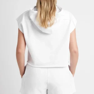 Hot Aje ATHLETICA Embossed Classic Short Sleeve Cropped Hoodie 402 White