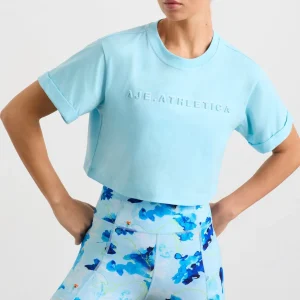 Sale Aje ATHLETICA Embossed Crop Tee 105 Ice Blue/White