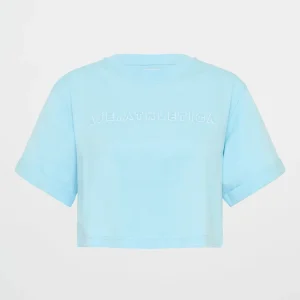 Sale Aje ATHLETICA Embossed Crop Tee 105 Ice Blue/White