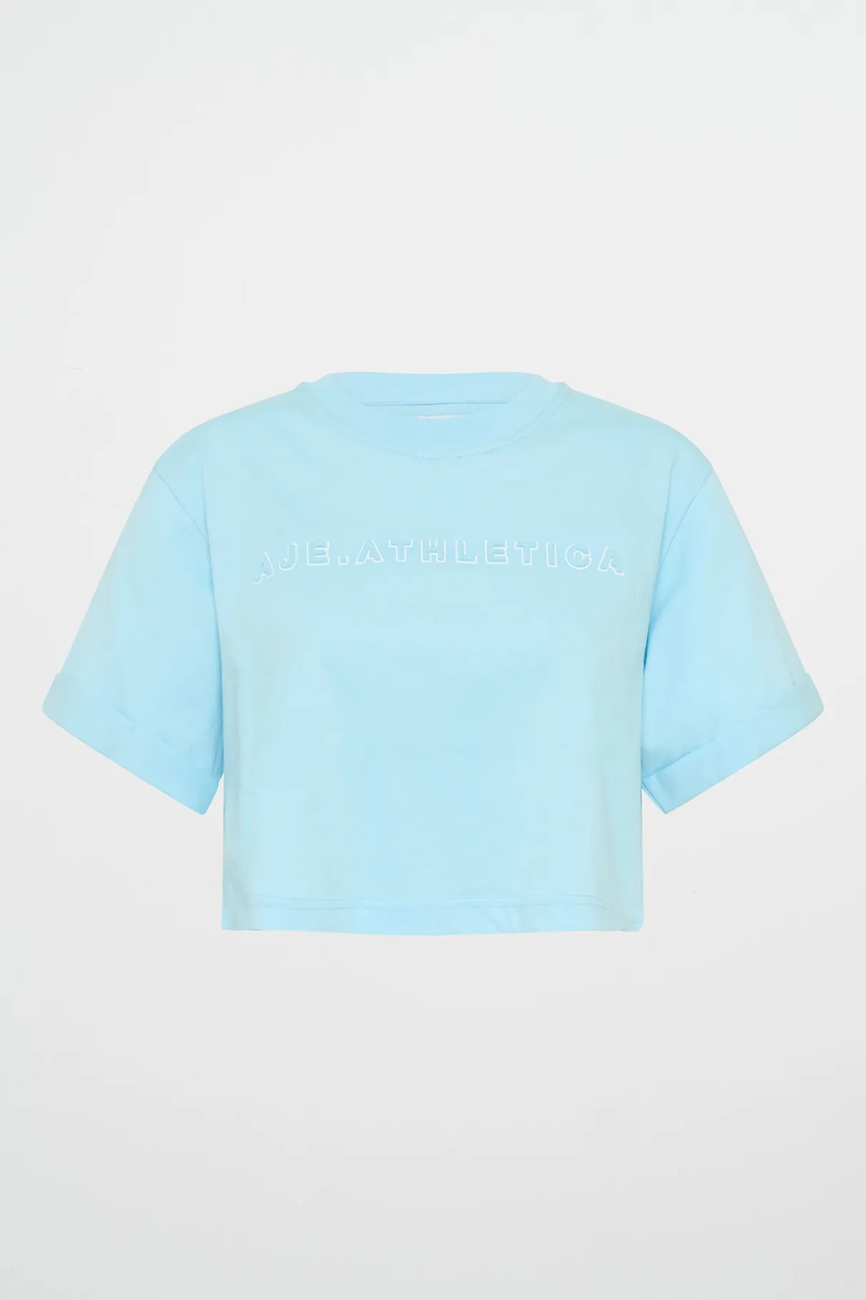 embossed_crop_tee__1.webp Sale Aje ATHLETICA Embossed Crop Tee 105 Ice Blue/White