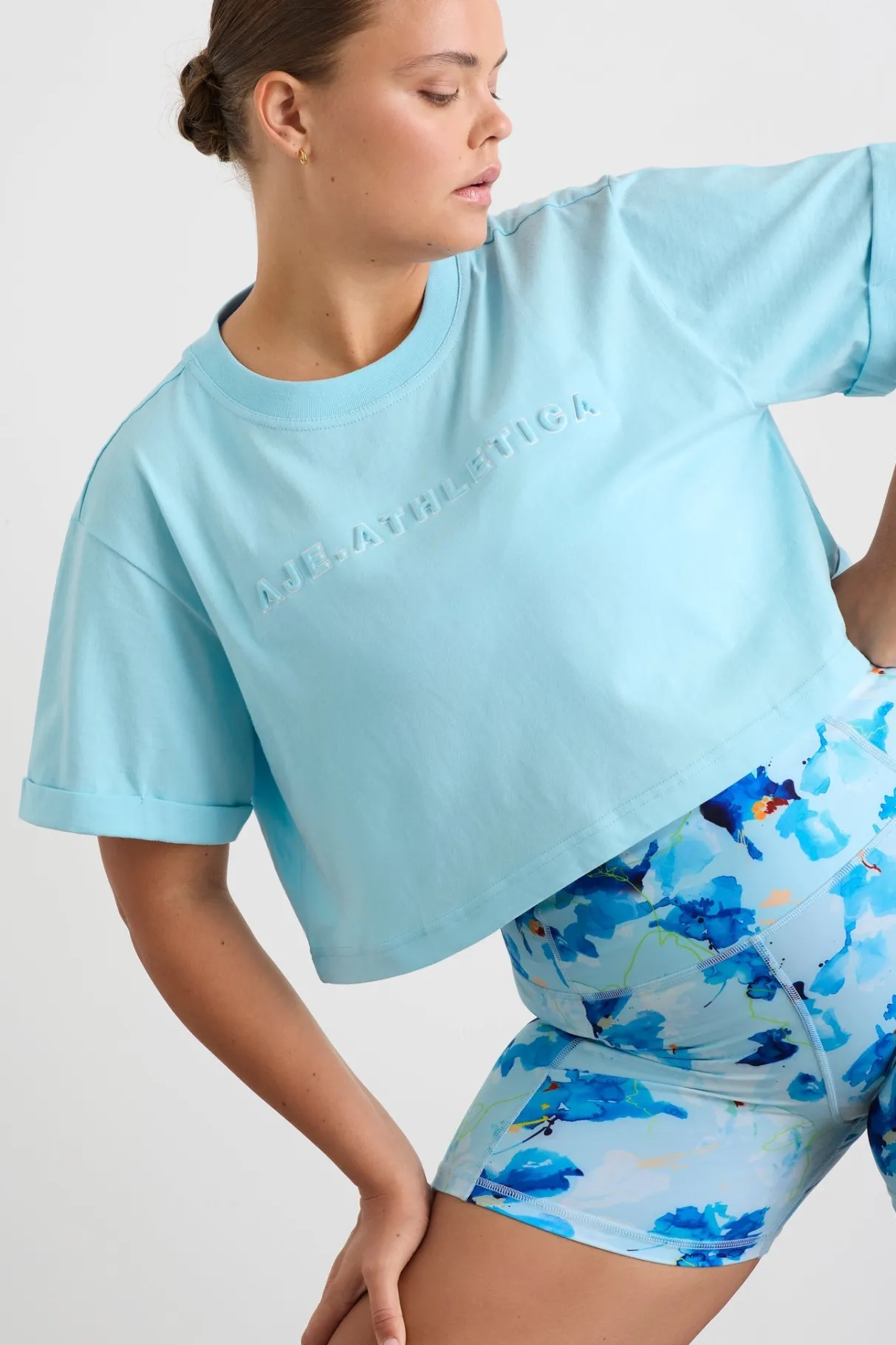 embossed_crop_tee__11.webp Sale Aje ATHLETICA Embossed Crop Tee 105 Ice Blue/White