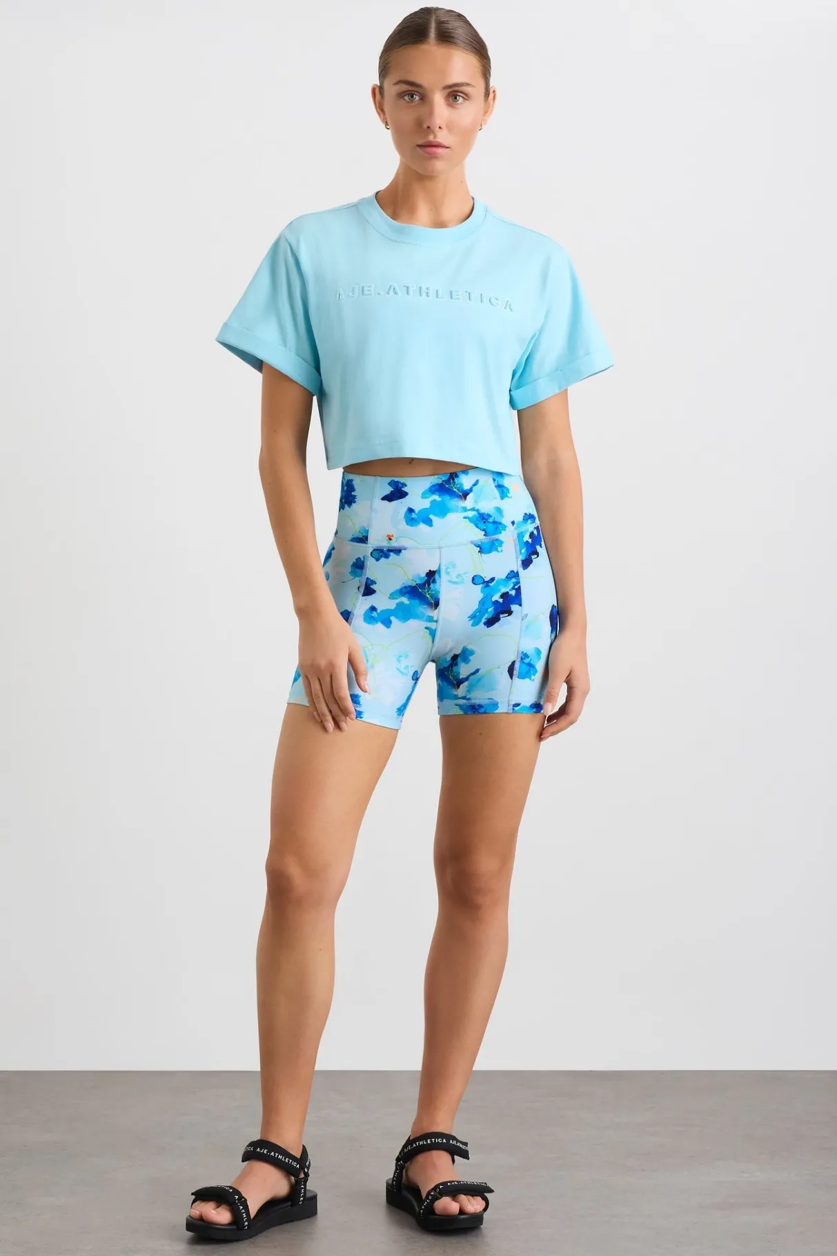embossed_crop_tee__2.webp Sale Aje ATHLETICA Embossed Crop Tee 105 Ice Blue/White