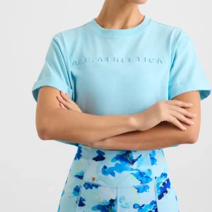 Sale Aje ATHLETICA Embossed Crop Tee 105 Ice Blue/White