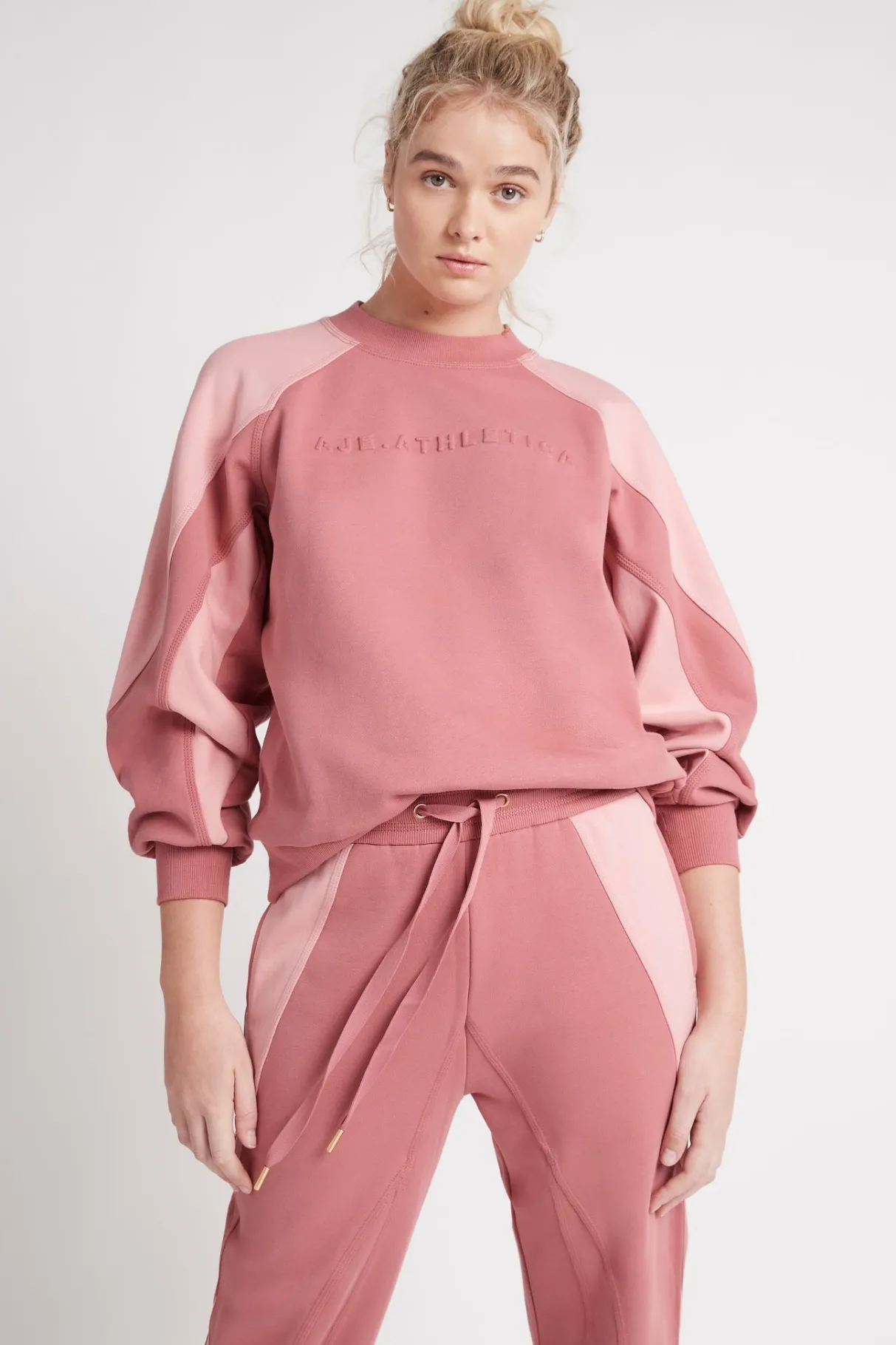 embossed_signature_logo_crew_jumper__0-1.webp Best Aje ATHLETICA Embossed Signature Logo Crew Jumper 410 Rose Pink/Rose Quartz