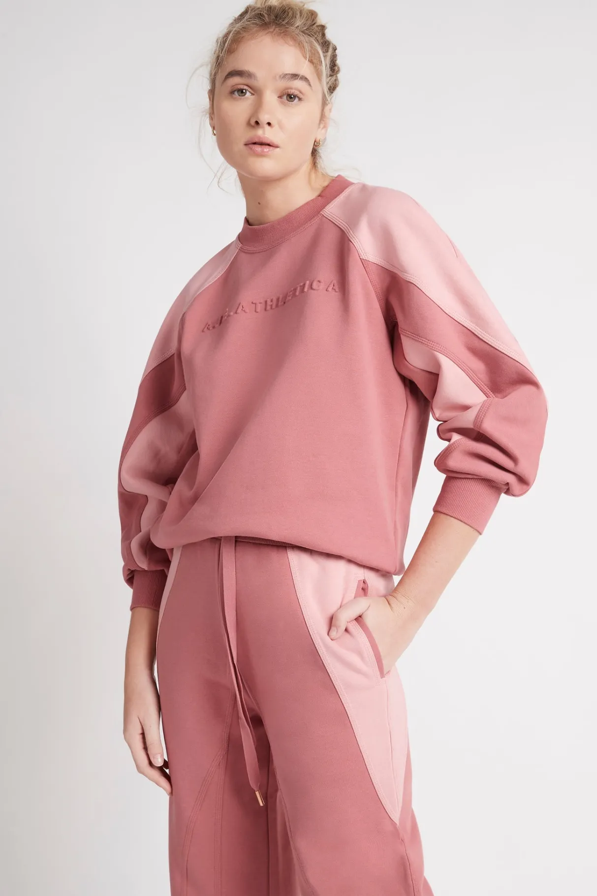 embossed_signature_logo_crew_jumper__3-1.webp Best Aje ATHLETICA Embossed Signature Logo Crew Jumper 410 Rose Pink/Rose Quartz