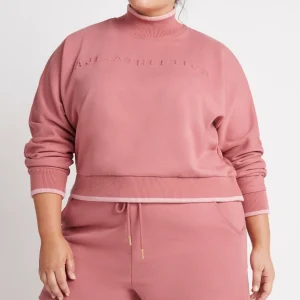 Best Sale Aje ATHLETICA Embossed Signature Logo Funnel Neck Jumper 412 Rose Pink/Rose Quartz