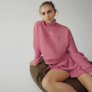 Best Sale Aje ATHLETICA Embossed Signature Logo Funnel Neck Jumper 412 Rose Pink/Rose Quartz
