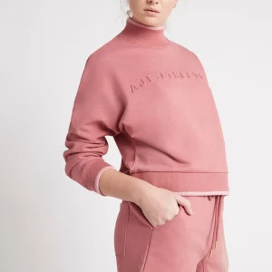 Best Sale Aje ATHLETICA Embossed Signature Logo Funnel Neck Jumper 412 Rose Pink/Rose Quartz