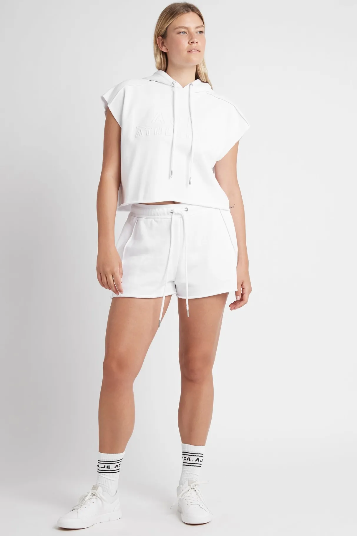 embossed_signature_logo_sweat_shorts__10-2.webp Cheap Aje ATHLETICA Embossed Signature Logo Sweat Shorts 603 White