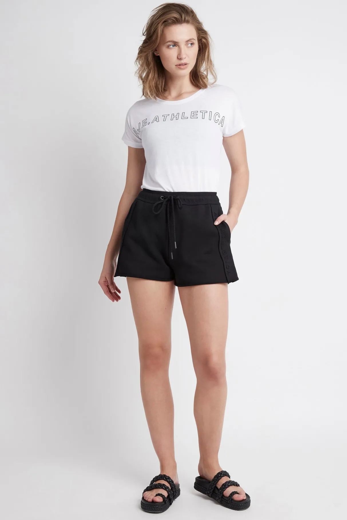 embossed_signature_logo_sweat_shorts__5.webp Online Aje ATHLETICA Embossed Signature Logo Sweat Shorts 603 Black/Black