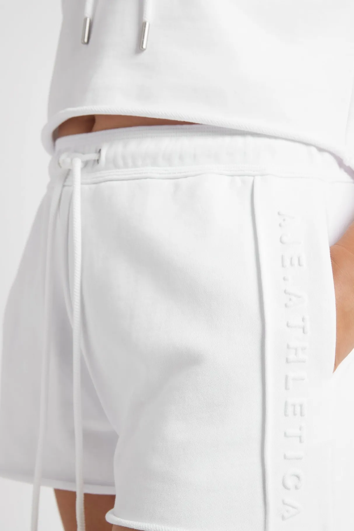 embossed_signature_logo_sweat_shorts__8-2.webp Cheap Aje ATHLETICA Embossed Signature Logo Sweat Shorts 603 White