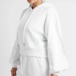 Discount Aje ATHLETICA Essential Cropped Hoodie 405 White