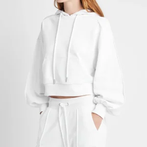 Discount Aje ATHLETICA Essential Cropped Hoodie 405 White