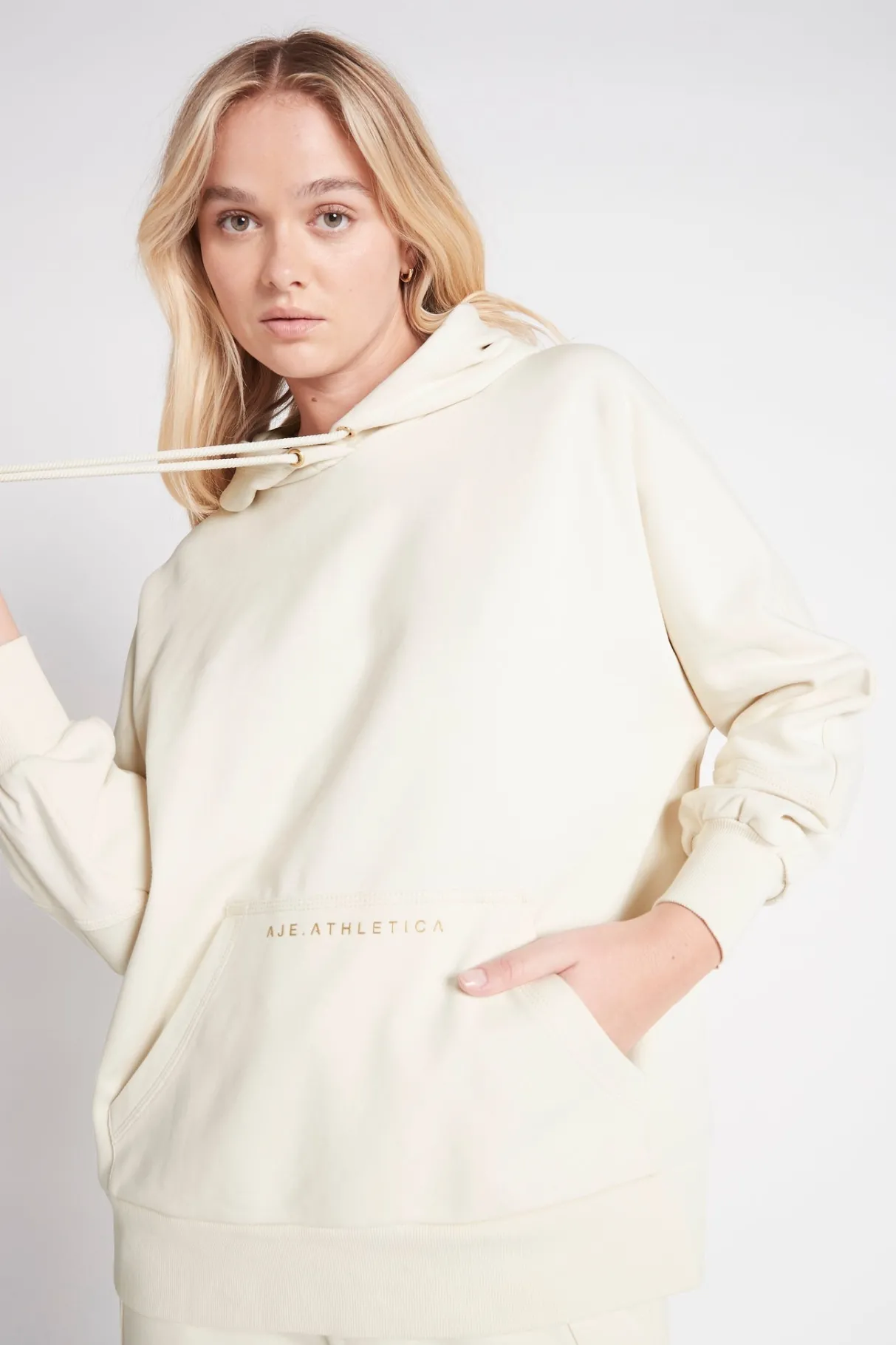 essential_hoodie__2.webp Cheap Aje ATHLETICA Essential Hoodie 411 Light Ivory/Gold