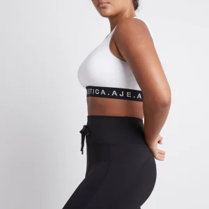Hot Aje ATHLETICA Essential Logotape Sports Bra 307 White/Black
