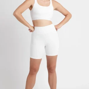 Best Sale Aje ATHLETICA Essential Mid Length Bike Shorts 601 White