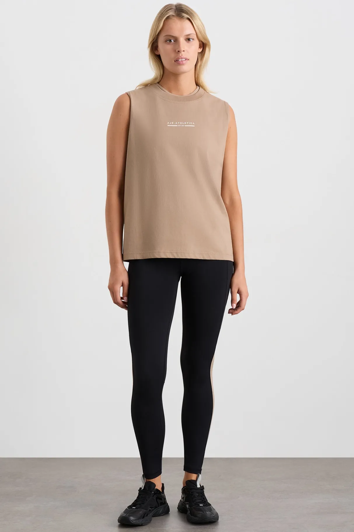 established_logo_long_tank__2.webp Flash Sale Aje ATHLETICA Established Logo Long Tank 155 Dune