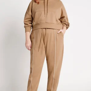 Flash Sale Aje ATHLETICA Fleece Contrast Piping Trackpants 504 Beige/Light Ivory