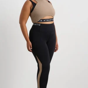 Online Aje ATHLETICA Full Length Logo Leggings 204 Black/ Dune