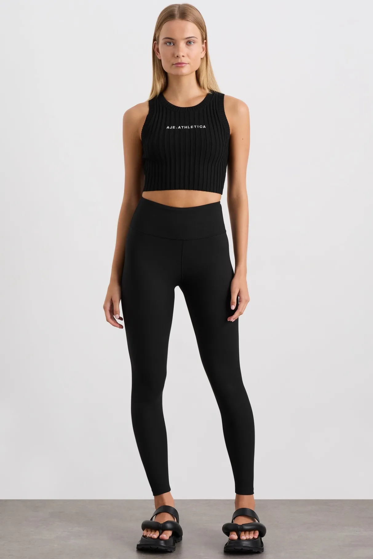 full_length_ribbed_legging__0.webp Hot Aje ATHLETICA Full Length Ribbed Legging 203 Black