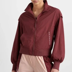 Best Sale Aje ATHLETICA Gathered Cut Out Jacket 737 Burnt Burgundy/Bonbon Pink