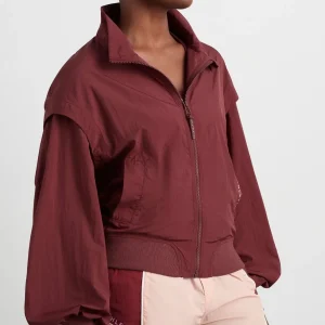 Best Sale Aje ATHLETICA Gathered Cut Out Jacket 737 Burnt Burgundy/Bonbon Pink