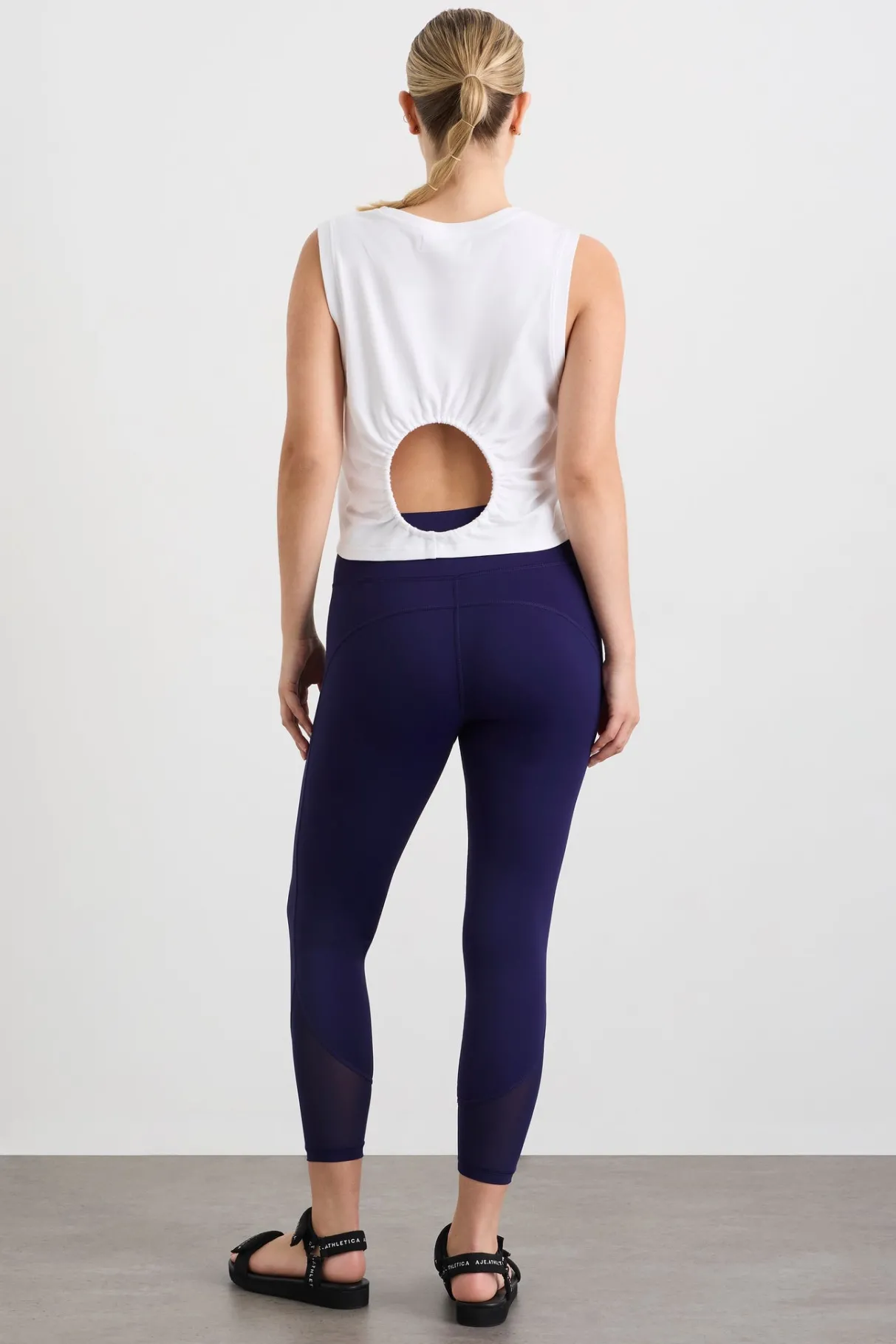 gathered_keyhole_crop_tank__10.webp Sale Aje ATHLETICA Gathered Keyhole Crop Tank 145 White Navy