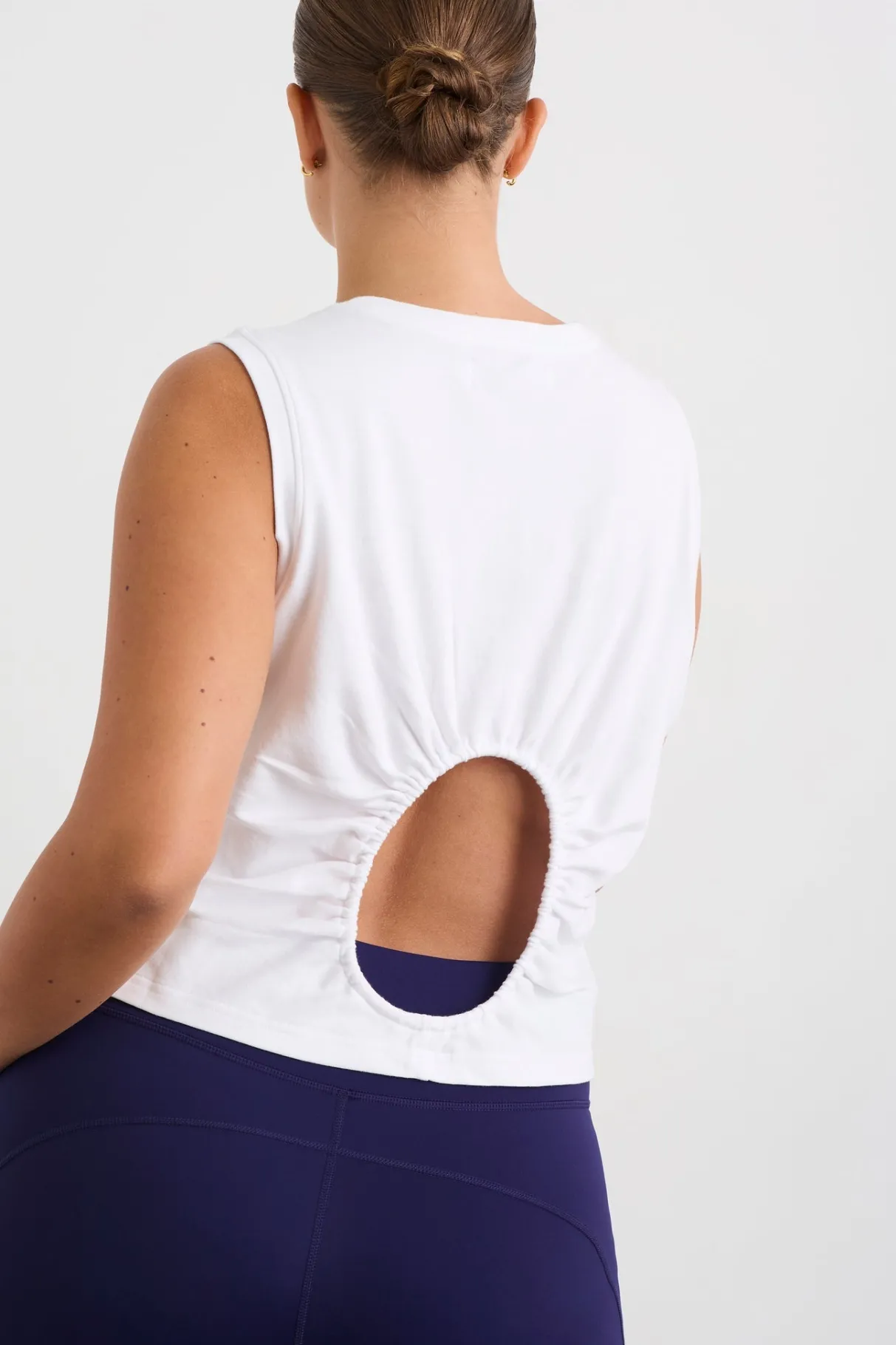 gathered_keyhole_crop_tank__11.webp Sale Aje ATHLETICA Gathered Keyhole Crop Tank 145 White Navy