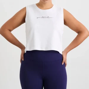 Sale Aje ATHLETICA Gathered Keyhole Crop Tank 145 White Navy