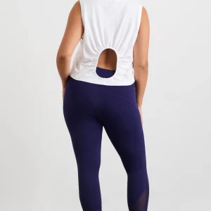 Sale Aje ATHLETICA Gathered Keyhole Crop Tank 145 White Navy