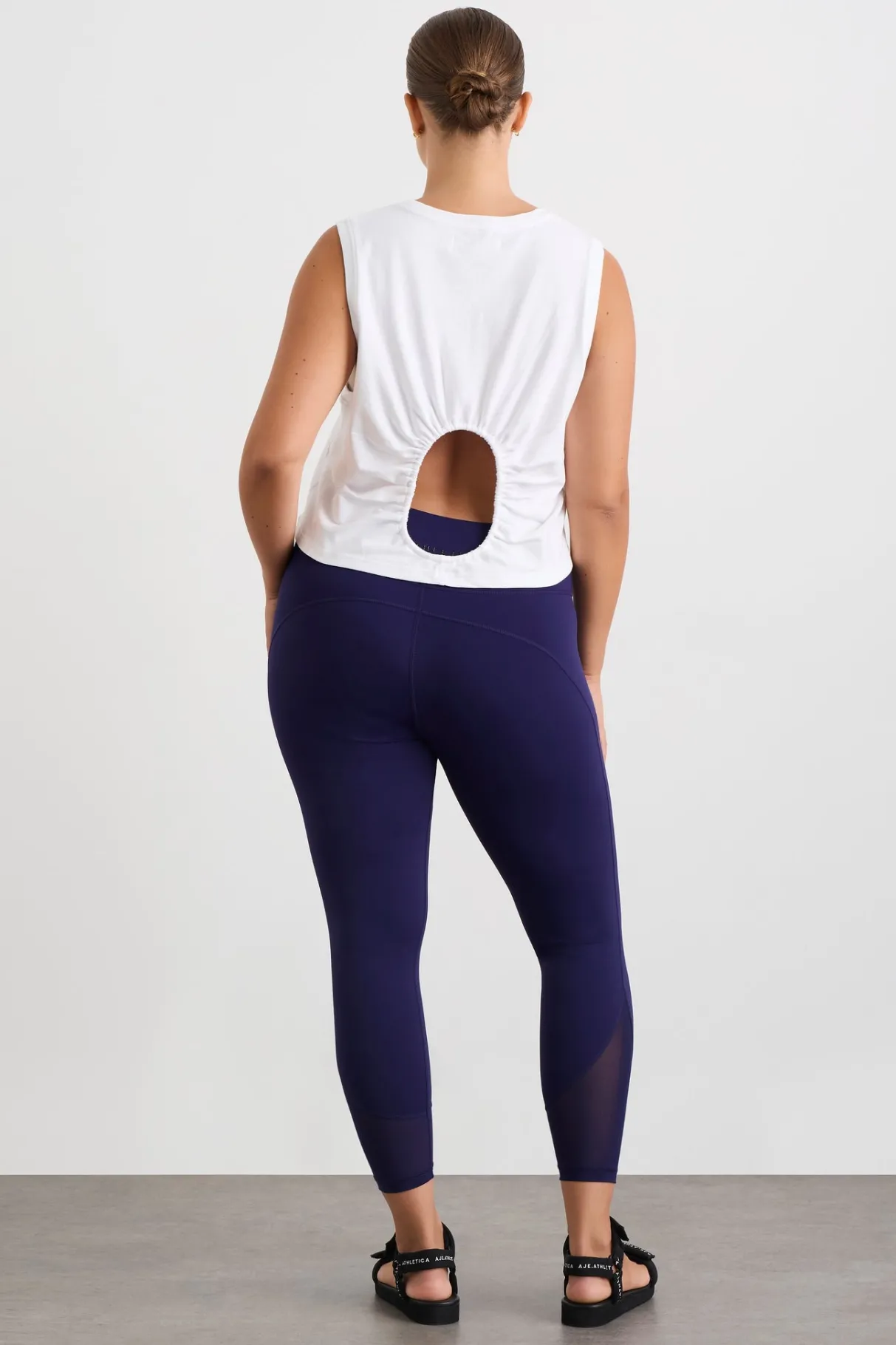 gathered_keyhole_crop_tank__15.webp Sale Aje ATHLETICA Gathered Keyhole Crop Tank 145 White Navy