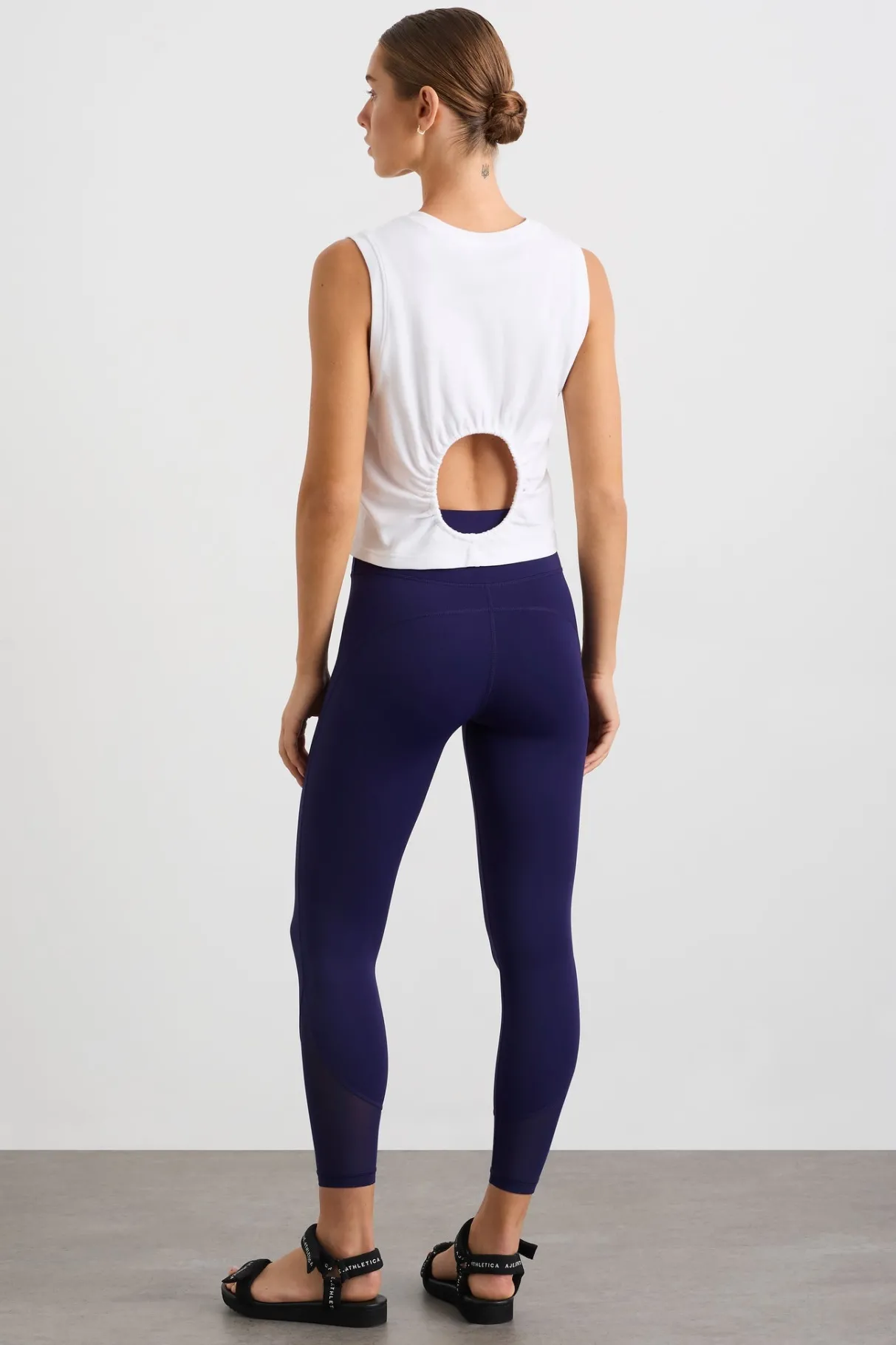 gathered_keyhole_crop_tank__5.webp Sale Aje ATHLETICA Gathered Keyhole Crop Tank 145 White Navy