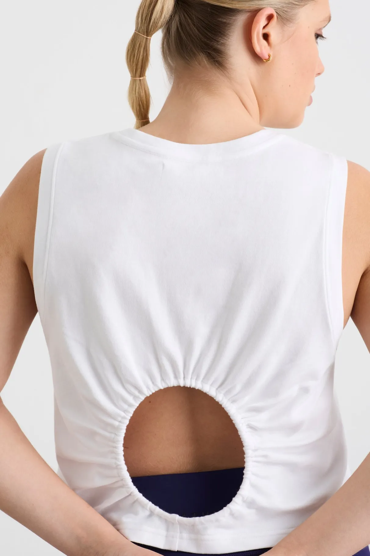 gathered_keyhole_crop_tank__6.webp Sale Aje ATHLETICA Gathered Keyhole Crop Tank 145 White Navy